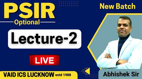 Psir Optional Lecture By Abhishek Sir Psir Optional Strategy New