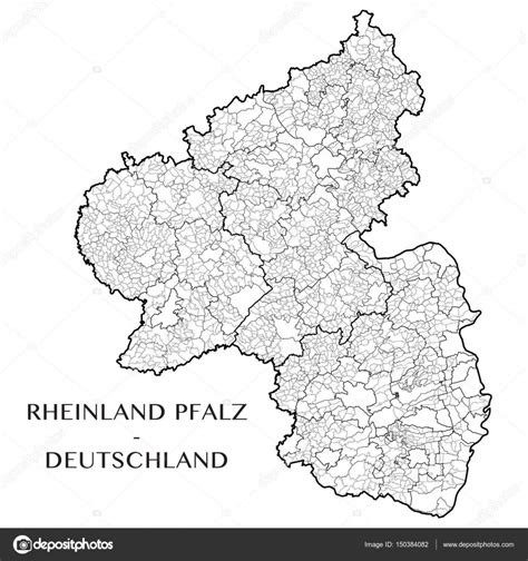 Detailed Map Of The State Of Rhineland Palatinate Rheinland Pfalz