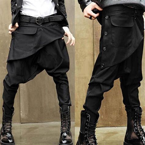 2017 Avant Garde Low Drop Crotch Mens Casual Baggy Harem Pants Culotte