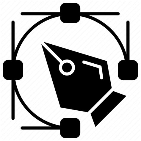 Bezier Pen Tool Graphic Designing Curve Anchor Icon Download On