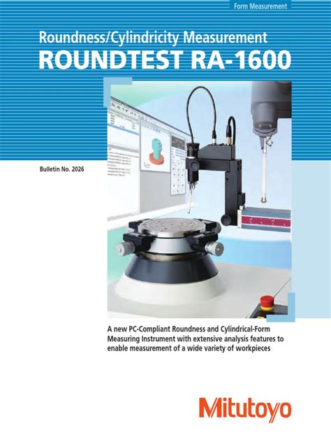 Roundtest Ra 1600 Roundness Cylindricity Measurement Pdf Phonograph Cartesian Coordinate