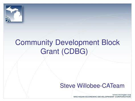 Ppt Community Development Block Grant Cdbg Powerpoint Presentation