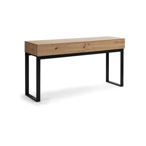 Talia Hallway Console Hall Table W 2 Drawers Oakblack Bunnings