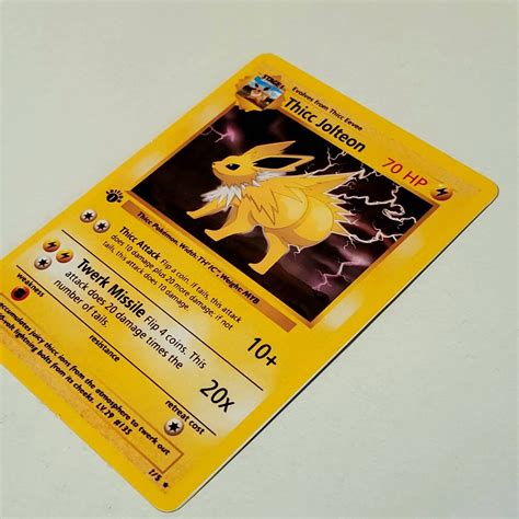 Thicc Jolteon Holographic Custom Made Pokemon Card Etsy