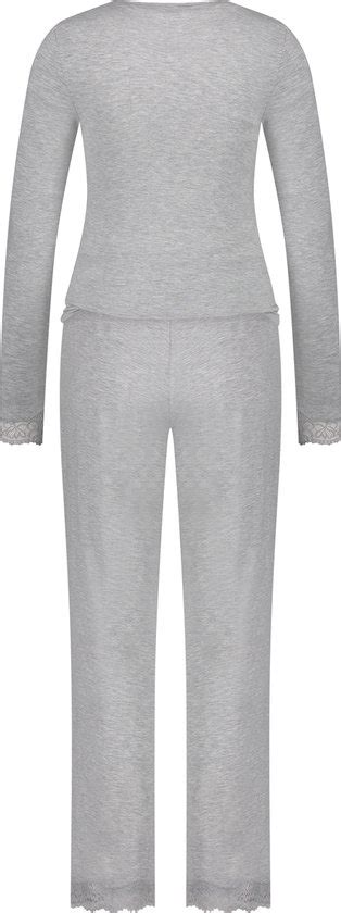 Hunkemöller Dames Nachtmode Pyjama set Grijs maat 2XS bol