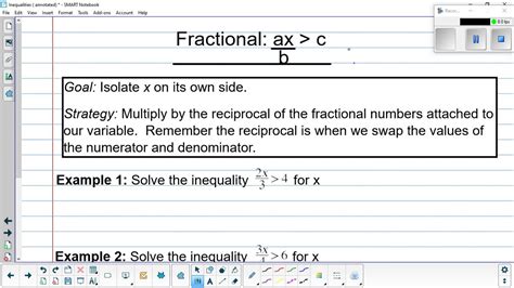 093 Inequalities Solving Inequalities Fractional Youtube