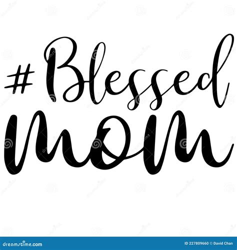 Blessed Mom Logo Signs Inspirational Quotes Stock Vector Illustration