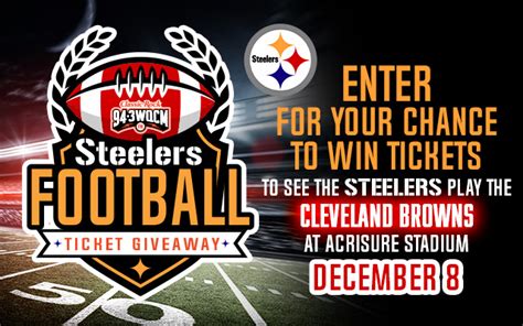 Rules For Steelers Browns Ticket Giveaway 943 Wqcm