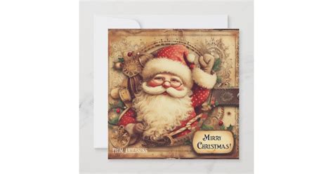 Vintage Retro Illustration Santa Claus Ho Ho Ho Holiday Card Zazzle