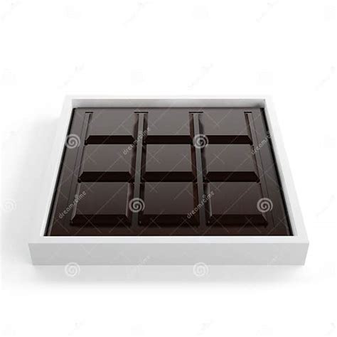 render   chocolate bar   white box isolated   white