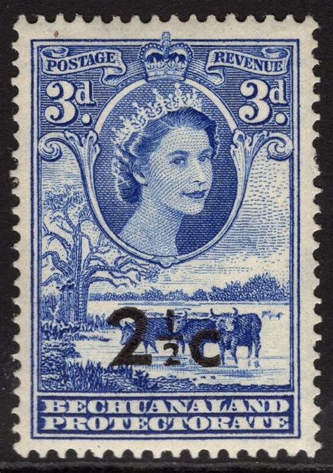 Bechuanaland 1961 2½c On 3d Bright Ultramarine Sg 160 Mounted Mint