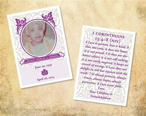 Wallet Sized Laminated Prayer Cards Floral Collection Cherished Keepsakes