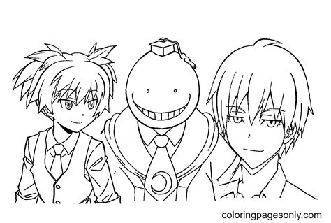 Dibujo De Nagisa Shiota Koro Sensei Y Karma Akabane Para Colorear