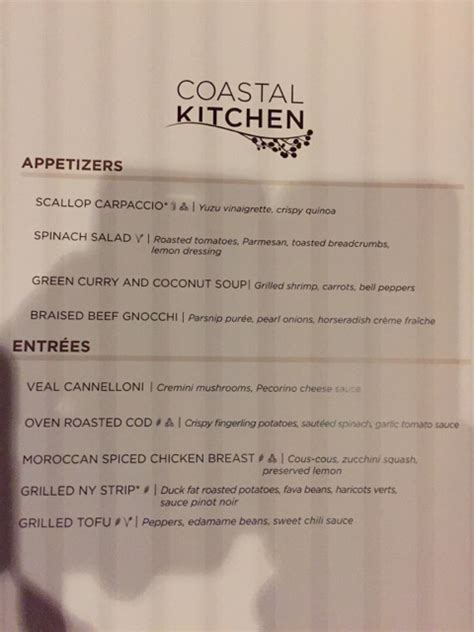 Coastal Kitchen Menus Royal Caribbean International Cruise Critic Community