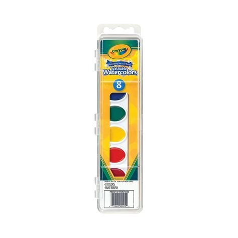 Crayola Washable Watercolor Paint Set, Assorted Colors, Child, 8 Count ...