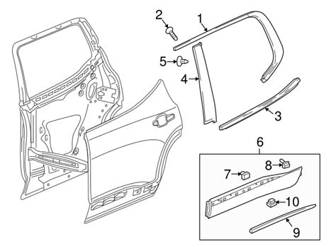 Chevrolet Traverse Black Rear Driver Side Door Window Upper