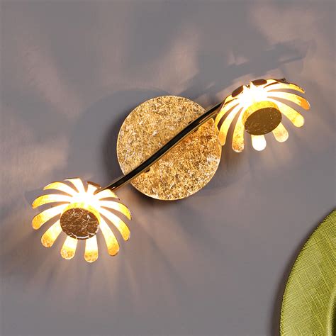 Led Wandleuchte Bloom Zweiflammig Gold Lampenwelt De