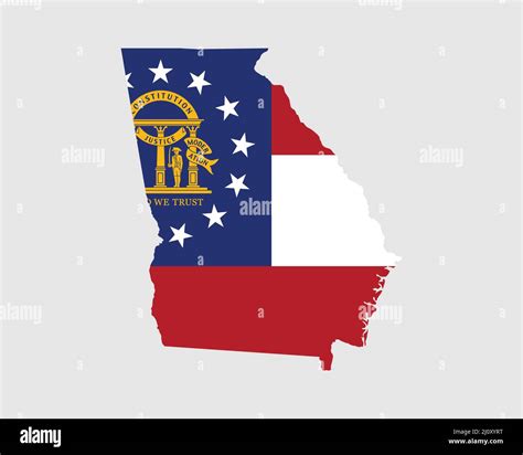 Georgia Map Flag. Map of GA, USA with the state flag. United States ...