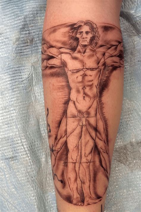 Leonardo Da Vinci Vitruvian Man Tattoo