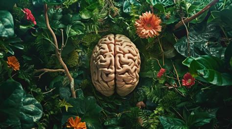 Brain In Forest Brain With Plants Nature And Intelligence Concept