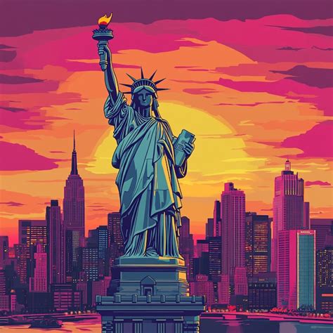 The Magnificent Statue Of Liberty Premium Ai Generated Image
