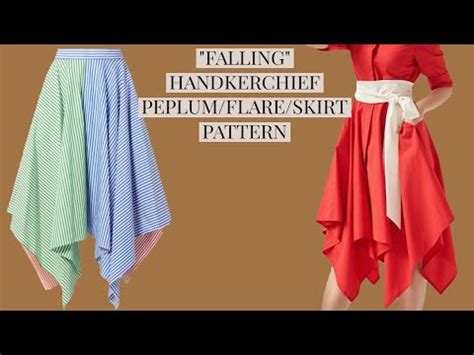 How To Cut Falling Handkerchief Flare Peplum Skirt YouTube