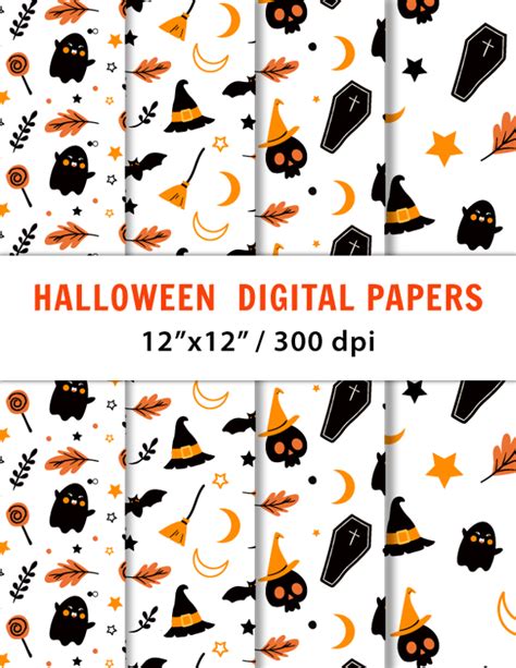 Free Halloween Digital Papers Pack Halloween Digital Halloween