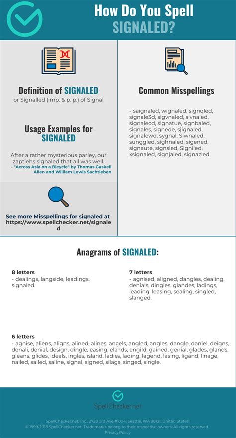 Correct spelling for Signaled [Infographic] | Spellchecker.net