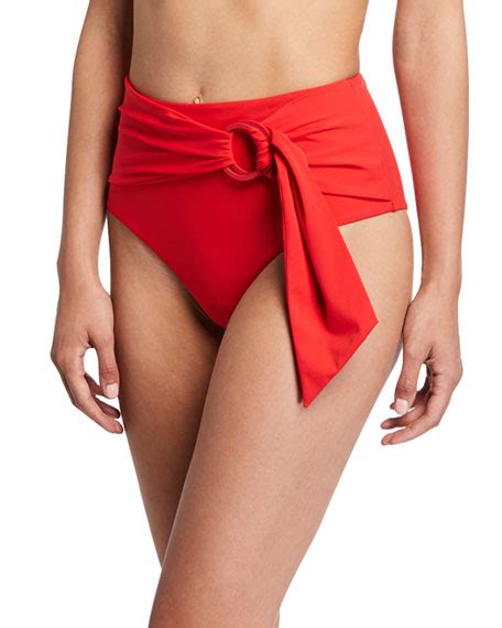 Jonathan Simkhai High Waist Ring Tie Bikini Bottom Bergdorf Goodman