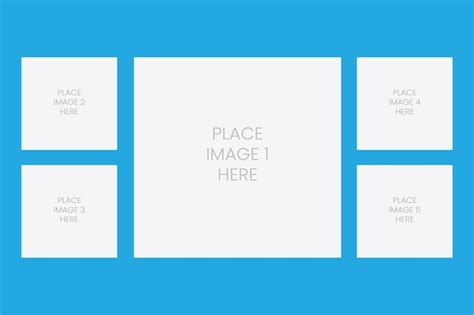 Premium Vector Layout 5 Frames Mockup Preview Photo Collage