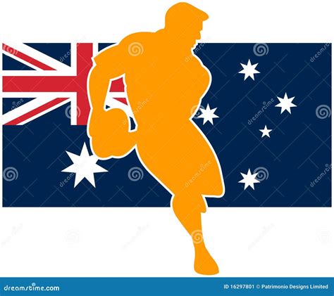 Rugby Player Flag of Australia Stock Illustration - Illustration of ...