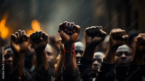 Protestors Raise Their Hands In Solidarity Outside Of The Streets Set