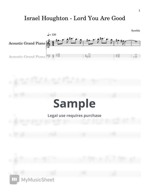 Israel Houghton - Lord You Are Good (EASY PIANO SHEET) Sheets by Synthly
