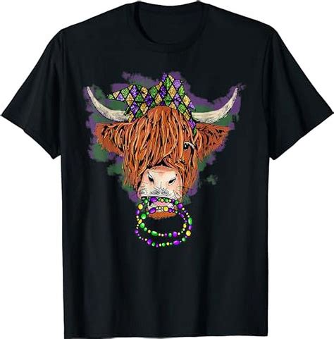 Scottish Highland Cow For Cowgirl Cute Mardi Gras Carnival T Shirt