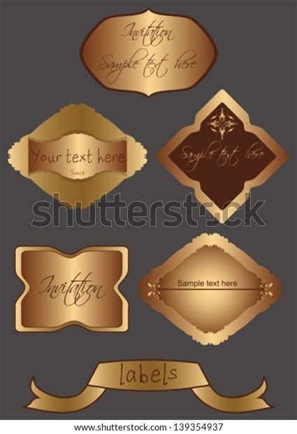 Old Gold Vintage Labels Stock Vector Royalty Free 139354937