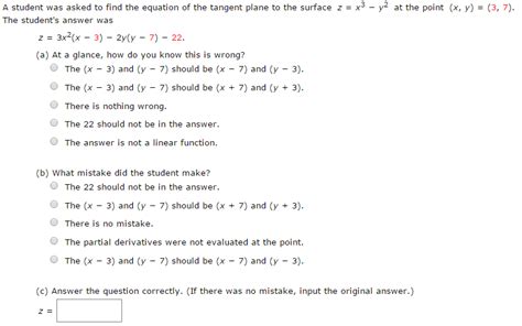 Solved A Student Was Asked To Find The Equation Of The