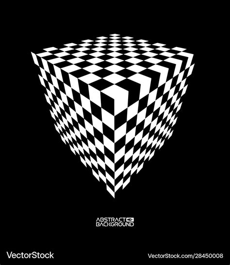 Black and white cube optical illusion Royalty Free Vector