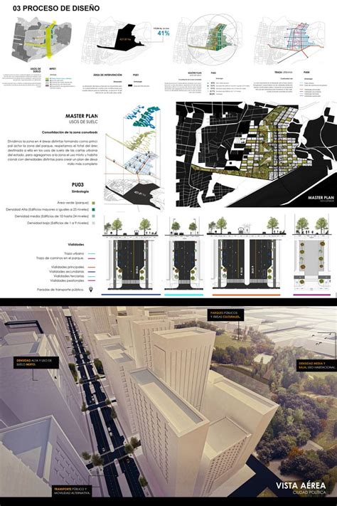 Diseño urbano Ciudad Querétaro Laminas de presentacion