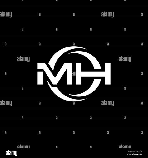 Mh Monogram Logo Letter With Simple Shape And Circle Rounded Design