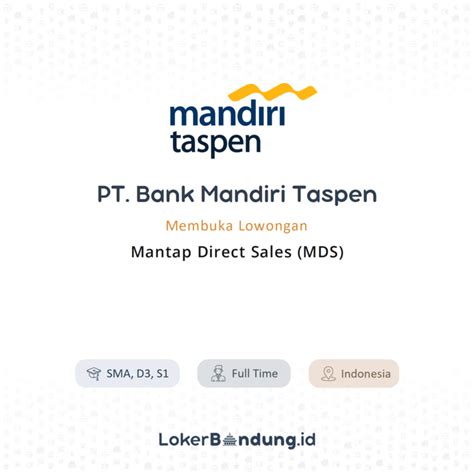 Loker Terbaru Di PT Bank Mandiri Taspen 2024 Karirglobal Id