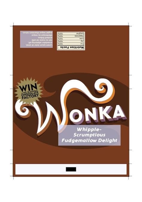 Wonka Bar Wrapper Template