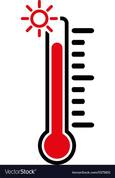 Thermometer Icon High Temperature Symbol Vector Image