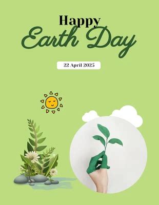 Minimalist Clean Green Earth Day Poster - Venngage