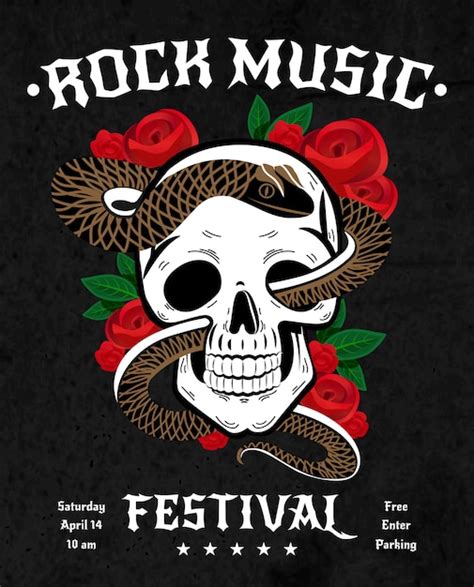 Affiche Du Festival De Musique Rock Vecteur Gratuite