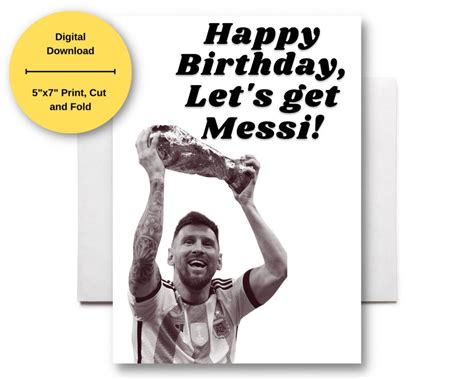 Lionel Messi Birthday Card - Etsy