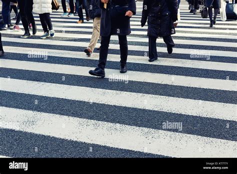 Busy Pedestrian Crossing At Tokyo Stock Photo Alamy