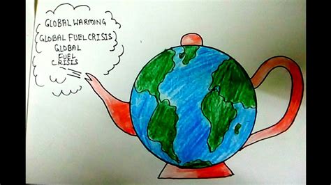 Simple Easy Drawing Of Global Warming - Rectangle Circle