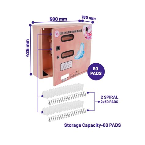 Sanitary Napkin Vending Manual Operated Storage Capacity 60 Pads