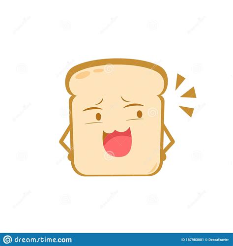 Funny Cute Bread Character Vector Flat Bread Character Mocking