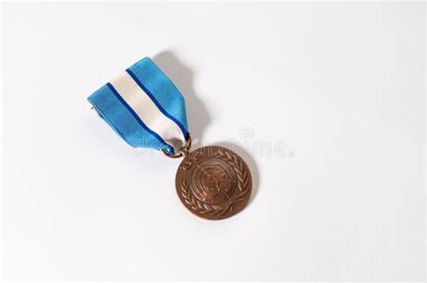 Overhead Shot of United Nations Peacekeeper`s Medal Editorial Stock ...